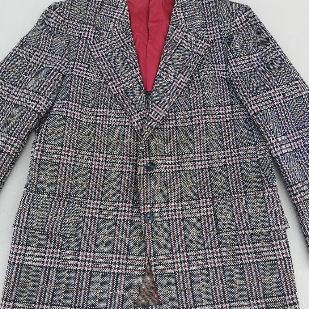 Vintage Polyester Plaid Jacket - Picture 1 of 8